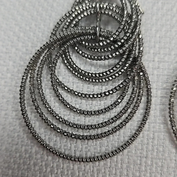 Lia Sophia Silver Sparkle Circle Statement Earrings - Picture 5 of 13